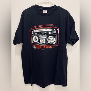 Original Public Enemy and X-Clan Tour Shirt with Dates & Boombox Design